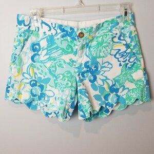 Lilly Pulitzer Buttercup Scallop Blue Shorts 00